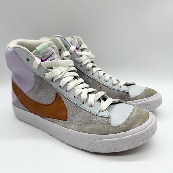 Nike Big Girls Blazer Mid '77 Casual Sneakers Barely Grape/Metallic Copper 4.5Y - Picture 2 of 12